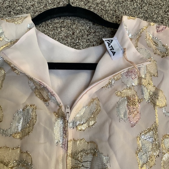 PATRA beautiful metallic sliver gold floral prints on top midi dress Far… - Picture 12 of 13